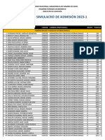 Resultados - Simulacro de Admisión 2023-1: Universidad Nacional Amazonica de Madre de Dios Vicerrectorado Academico