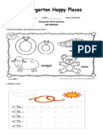 Kindergarten Happy Places: Evaluación de Pe-Escritura 1er Período