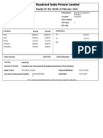 Randstad India Private Limited: Payslip For The Month of February 2022