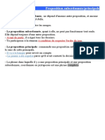 Grammaire: Proposition Subordonnée/principale