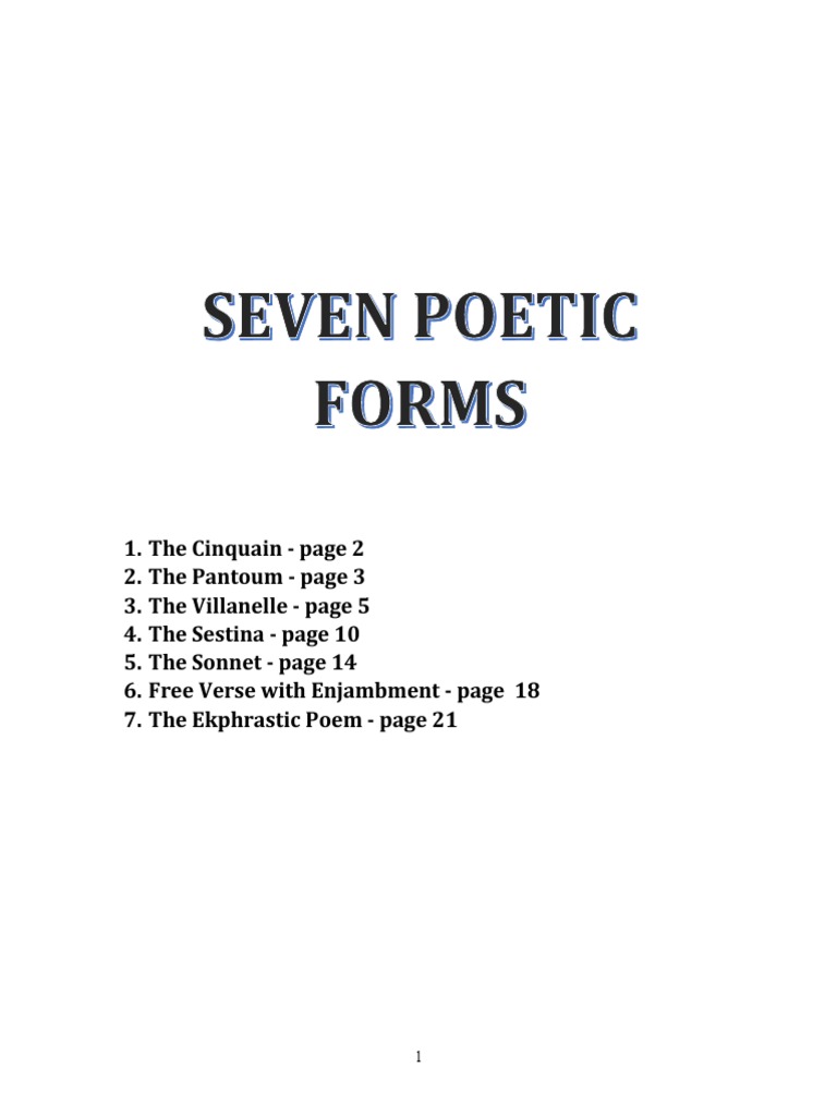 Exploring Poetic Forms A Guide to Cinquains, Pantoums, Villanelles, and More PDF