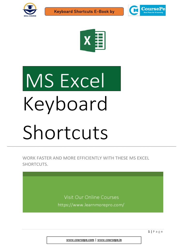 Excel Keyboard Shortcuts Guide | PDF | Microsoft Excel | Keyboard Shortcut