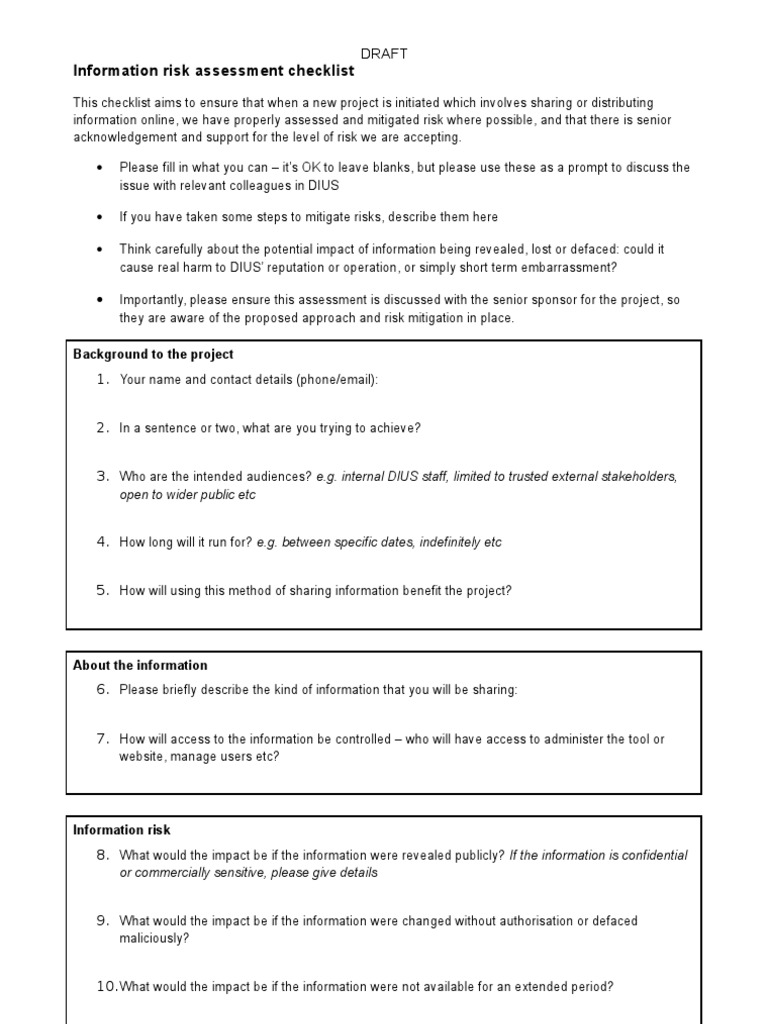 Social Media Risk Assessment Checklist | PDF | Risk | Risk Assessment