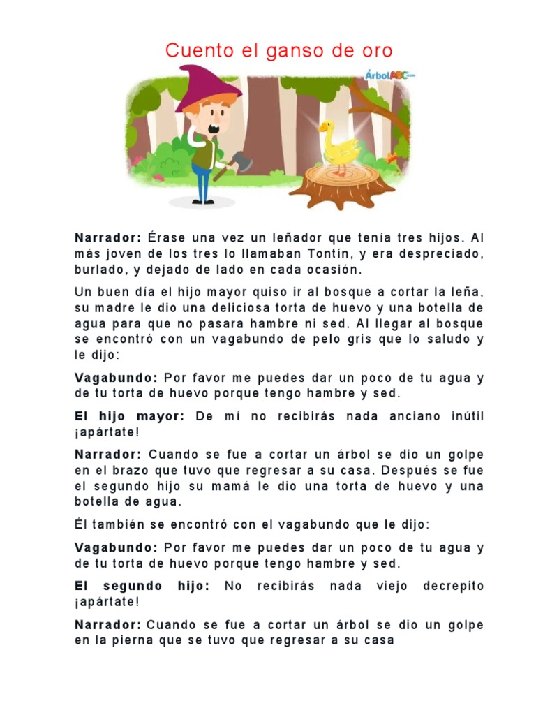 Cuento El Ganso De Oro Pdf