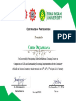 Chita Oktapriana: Certificate of Participation