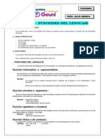 Tema: Funciones Del Lenguaje: Función Informativa o Representativa