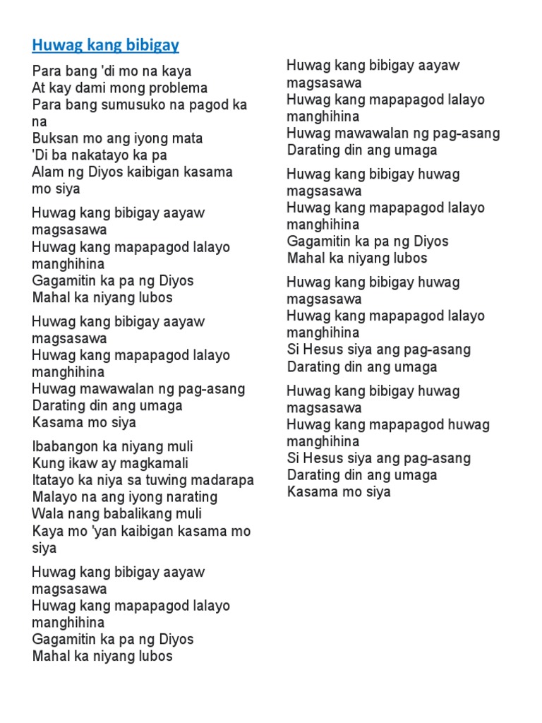 Huwag Kang Bibigay Pdf