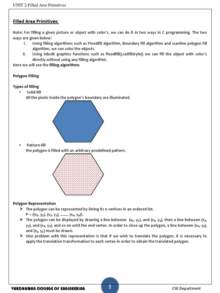 Polygon Filling Techniques A Comparison of the ScanLine Polygon Fill