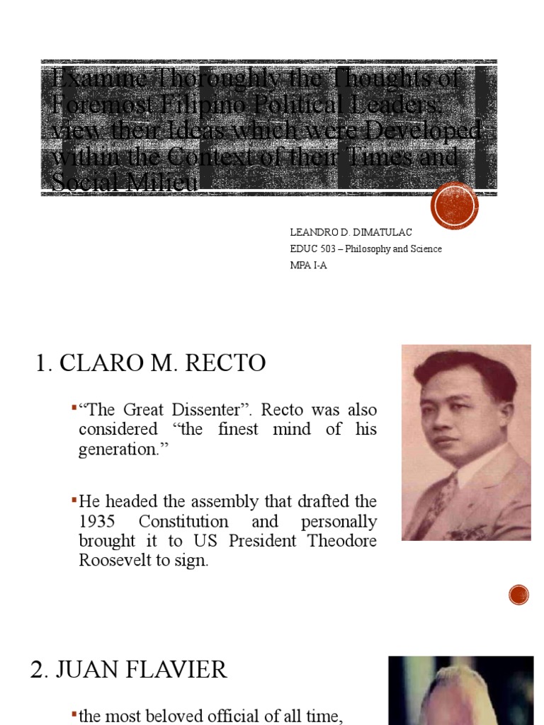 Filipino Political Leaders' Insights | PDF | Philippines | Government