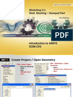 Workshop 3.1 Shell Meshing - Stamped Part: Introduction To ANSYS Icem CFD
