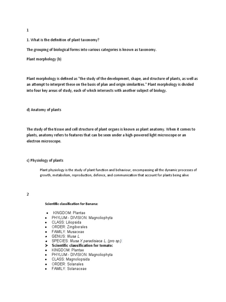 Scientific Classification For Banana PDF Grafting Seed