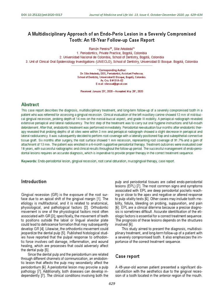 A multidisciplinary approach of an endo perio lesion in a severely