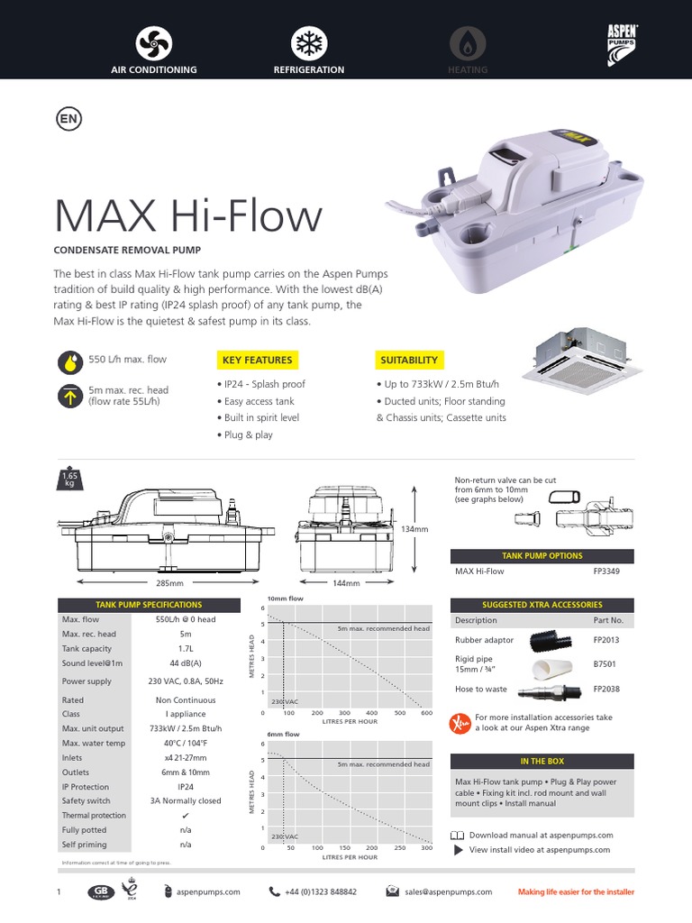 FP3349 Max Hi Flow - Techsheet EN | PDF | Pump | Energy Technology