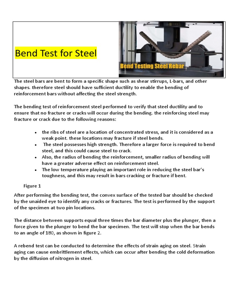 Steel Bend and Rebend Test Procedure | PDF | Home & Garden | Science ...