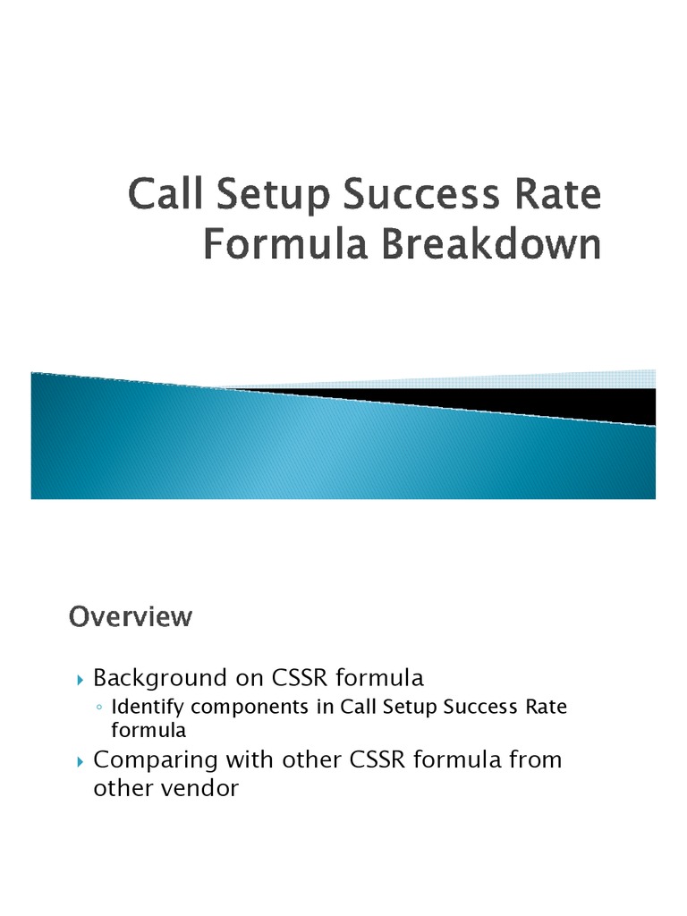CSSR Formula Breakdown in Telecom | PDF | Wireless | Mobile Technology