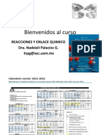 Bienvenidos Al Curso: Reacciones Y Enlace Quimico Dra. Nadxieli Palacios G. Lnpg@azc - Uam.mx