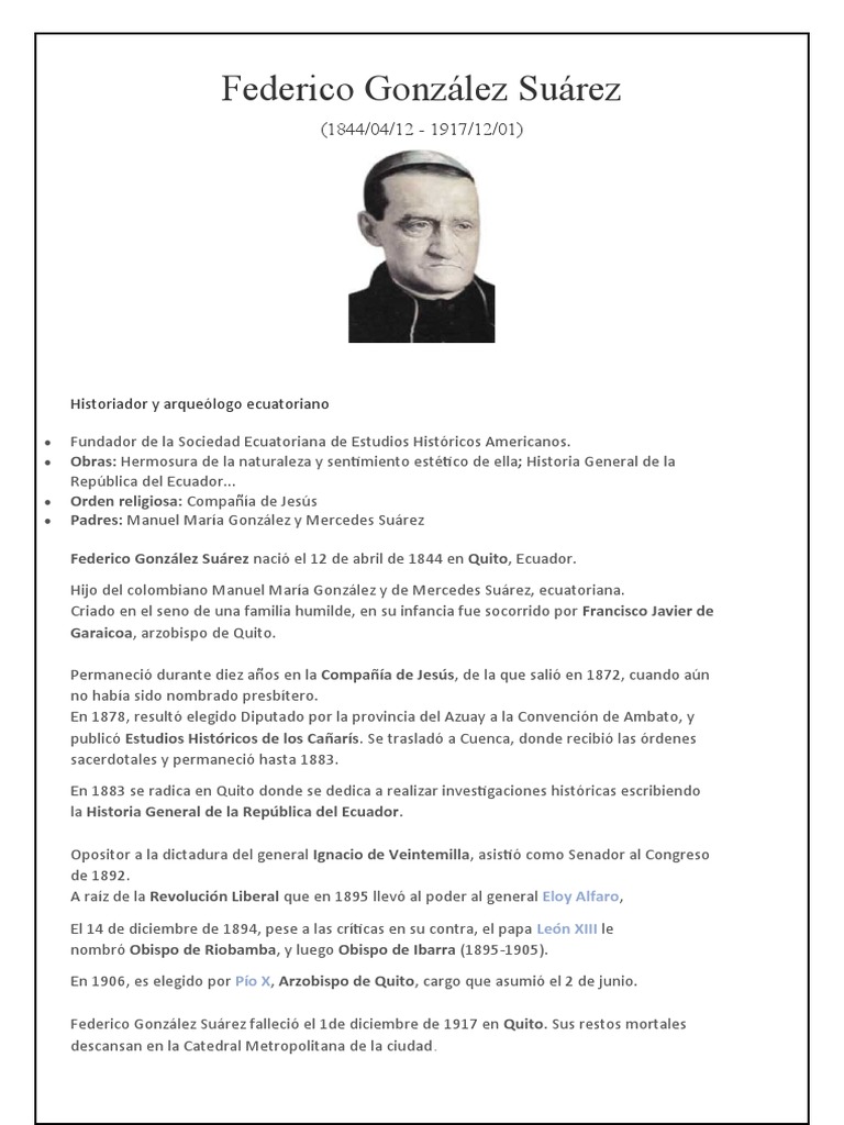 Biografia de Federico González Suárez PDF