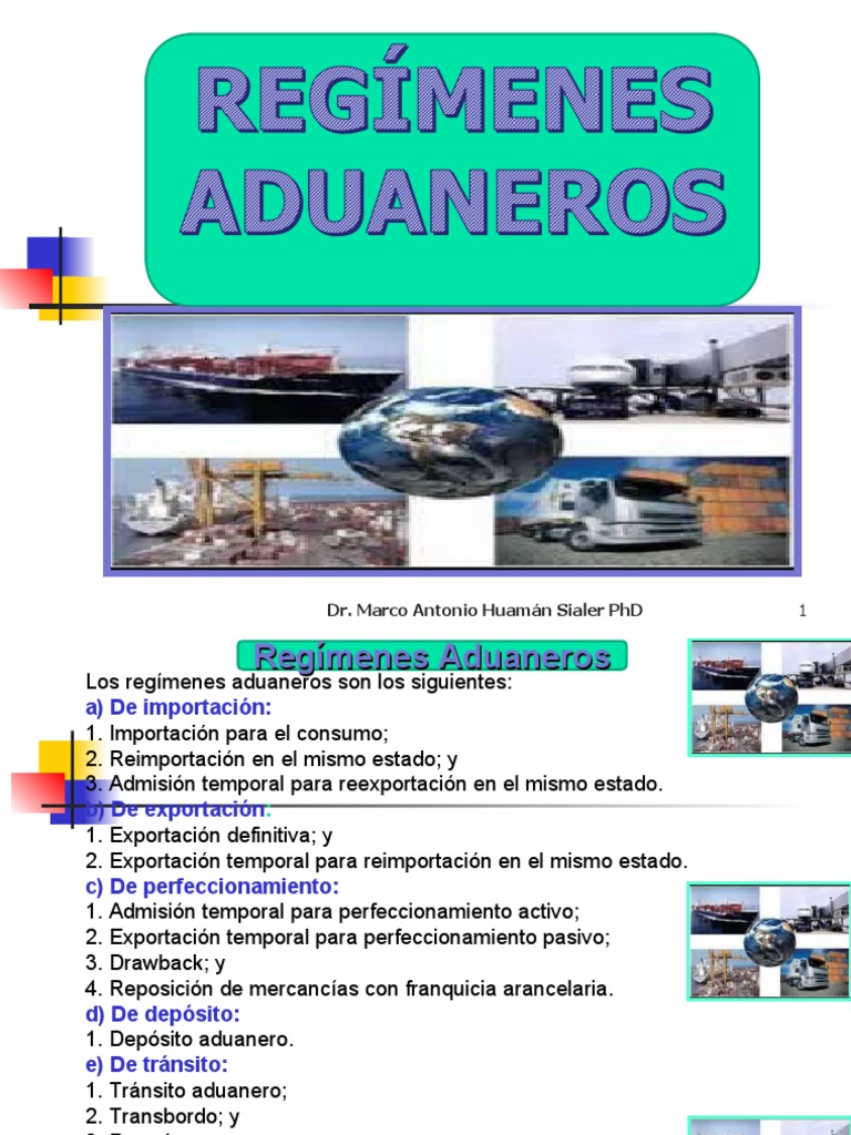 Tipos de Regímenes Aduaneros | PDF | aduana | Aeronave