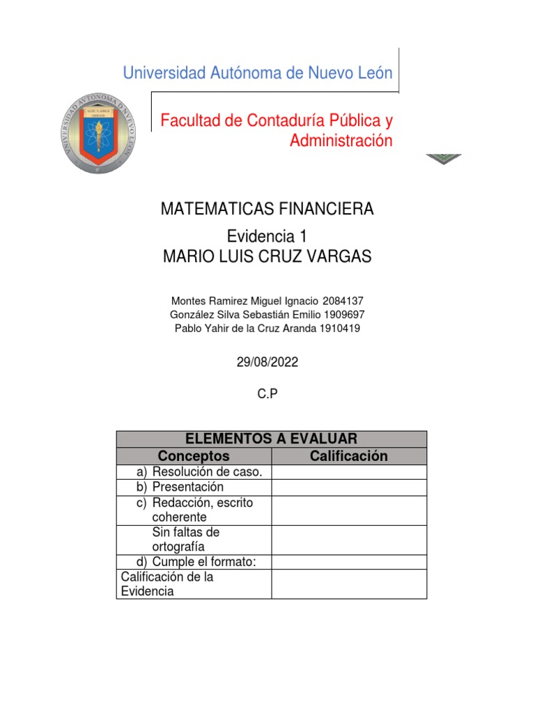 Conceptos y Cálculos de Matemáticas Financieras | PDF | Interés | Tasas ...