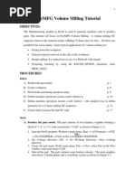 Pro/MFG Volume Milling Tutorial: Objectives