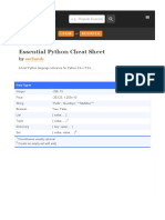 Essential Python Cheat Sheet: Sschaub