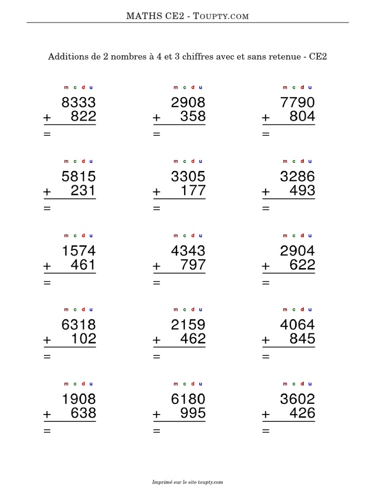 Maths Ce2 - T .: Oupty COM | PDF