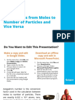 Calculations From Moles To Number of Particles and Vice Versa