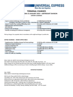 Universal Express Export Charges 2023