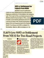 05 - 04 - 21 - Ilfs Gets rs693 CR Settlement For Two Road Projects From Nhai - Economic Times