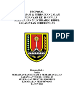 Proposal Pavingisasi & Perbaikan Jalan Karanganyar Rt. 10 / Rw. 13 Kelurahan Muktiharjo Kidul Kecamatan Pedurungan