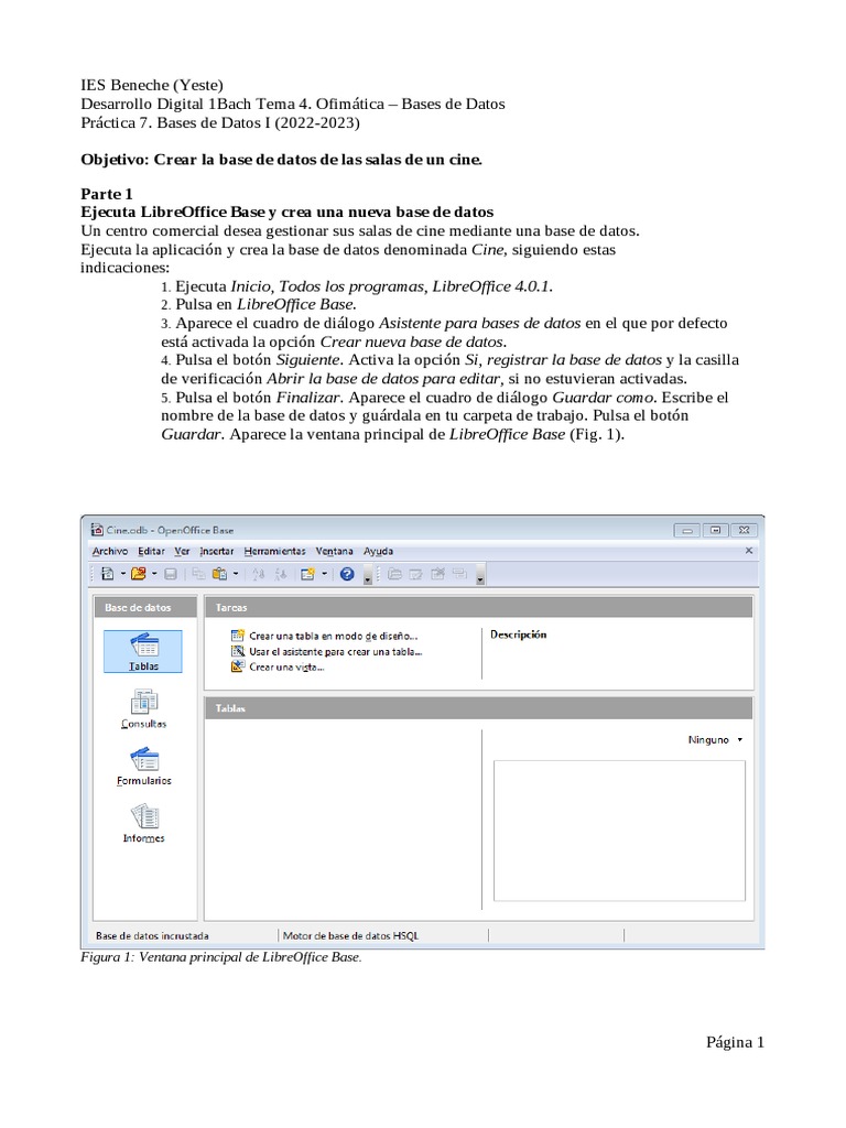 Base de Datos para Cine en LibreOffice | PDF | Bases de datos | Ventana ...