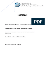 Portofoliu: Nume Și Prenume: Bisorca-Abrudean Raluca Ioana Specializarea: DPPD, Modul Postuniersitar, Nivel II