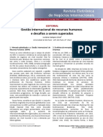 Revista Eletrônica de Negócios Internacionais: Gestão Internacional de Recursos Humanos e Desafios A Serem Superados