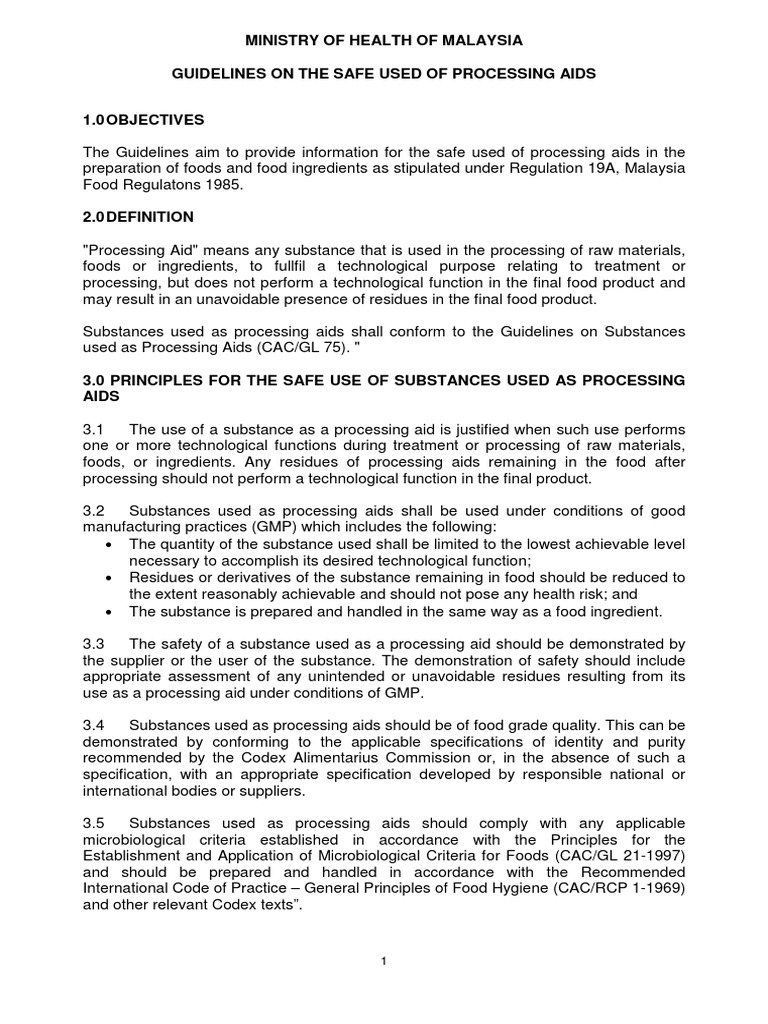 Ministry of Health of Malaysia Guidelines On The Safe Used of