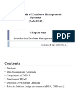 Fundamentals of Database Management Systems (Cosc2041) : Introduction Database Management System Compiled By: Debritu A