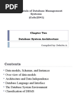 Fundamentals of Database Management Systems (Cosc2041) : Chapter Two Database System Architecture