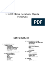 LI 1: DD Edema, Hematuria, Oliguria, Proteinuria