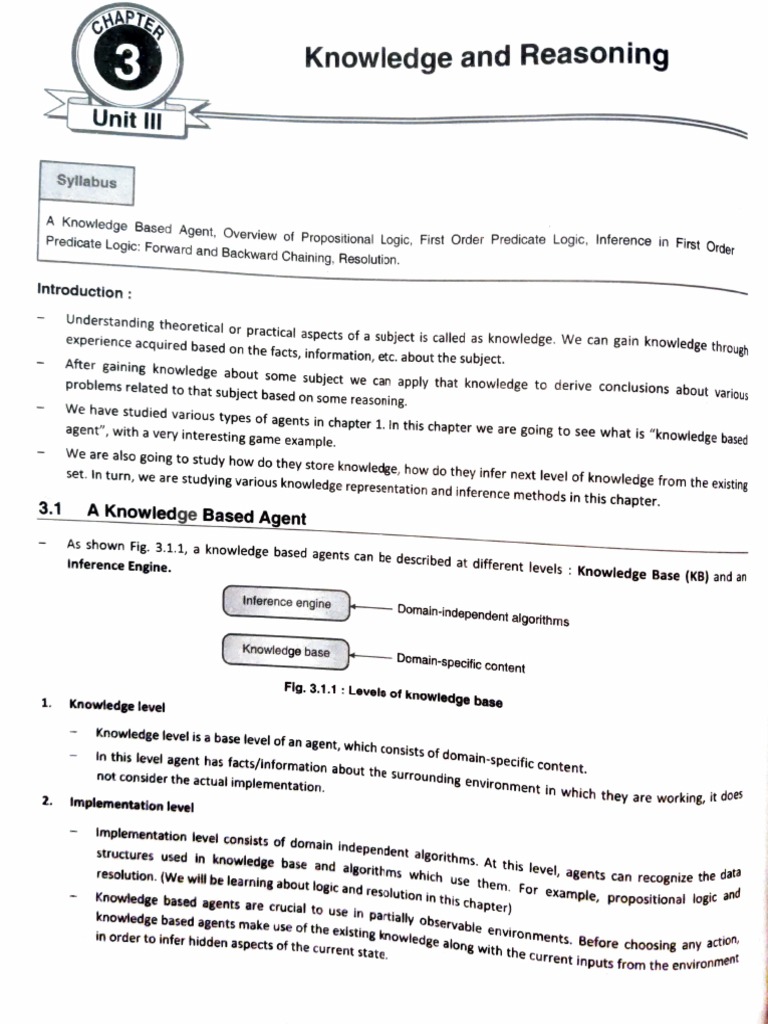 Knowledge and reasoning pdf logic first order logic