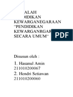 Makalah Pendidikan Pancasila Dan Kewarganegaran