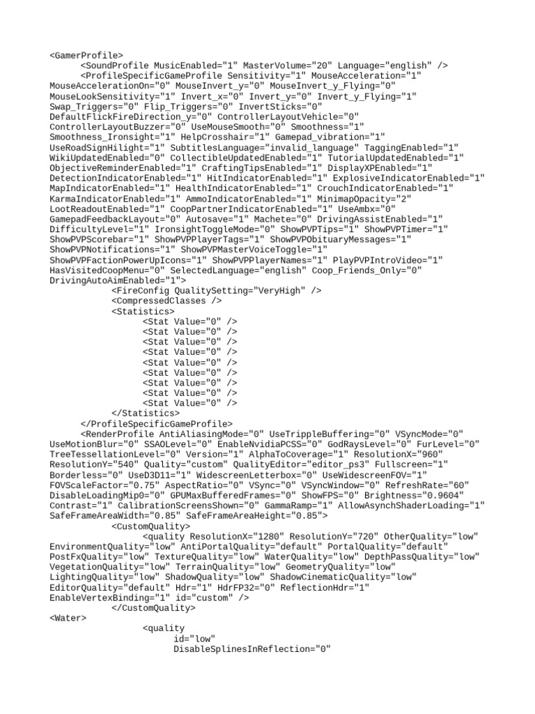 Far Cry GamerProfile Configuration | PDF