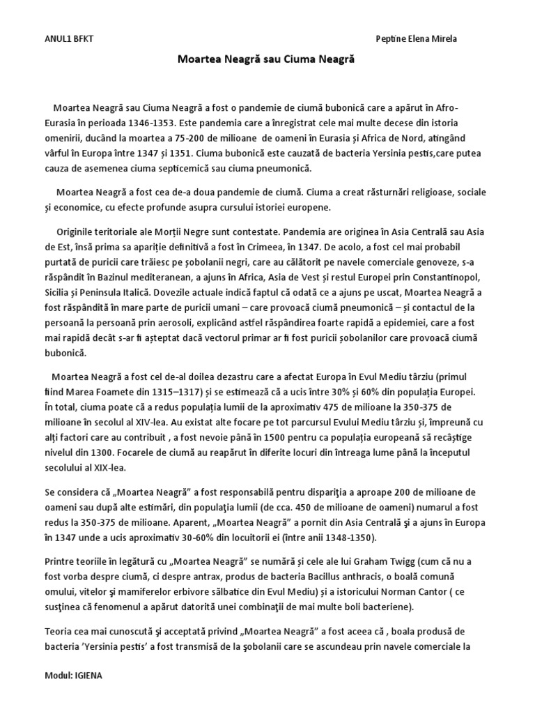 Igiena Ciuma | PDF