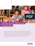 Inclusion in Early Childhood Care and Education