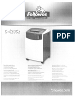 Notice Destructeur Papier Fellowes C420CX