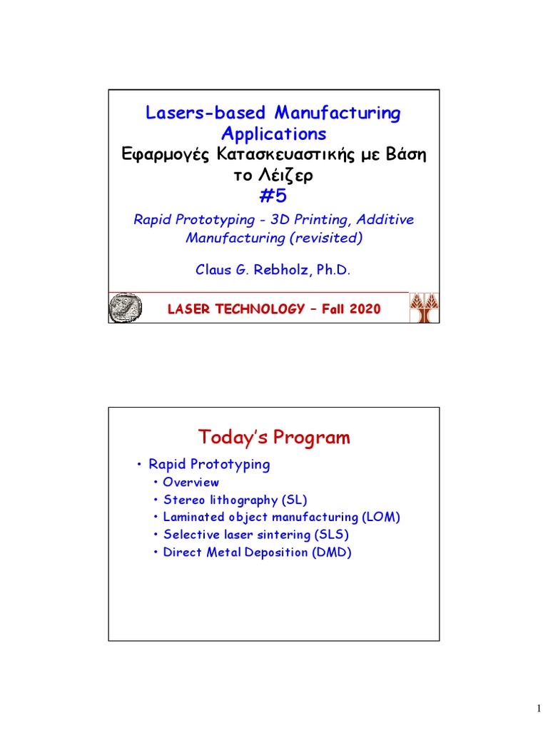 Lasers-Based Manufacturing Applications: Today's Program | PDF