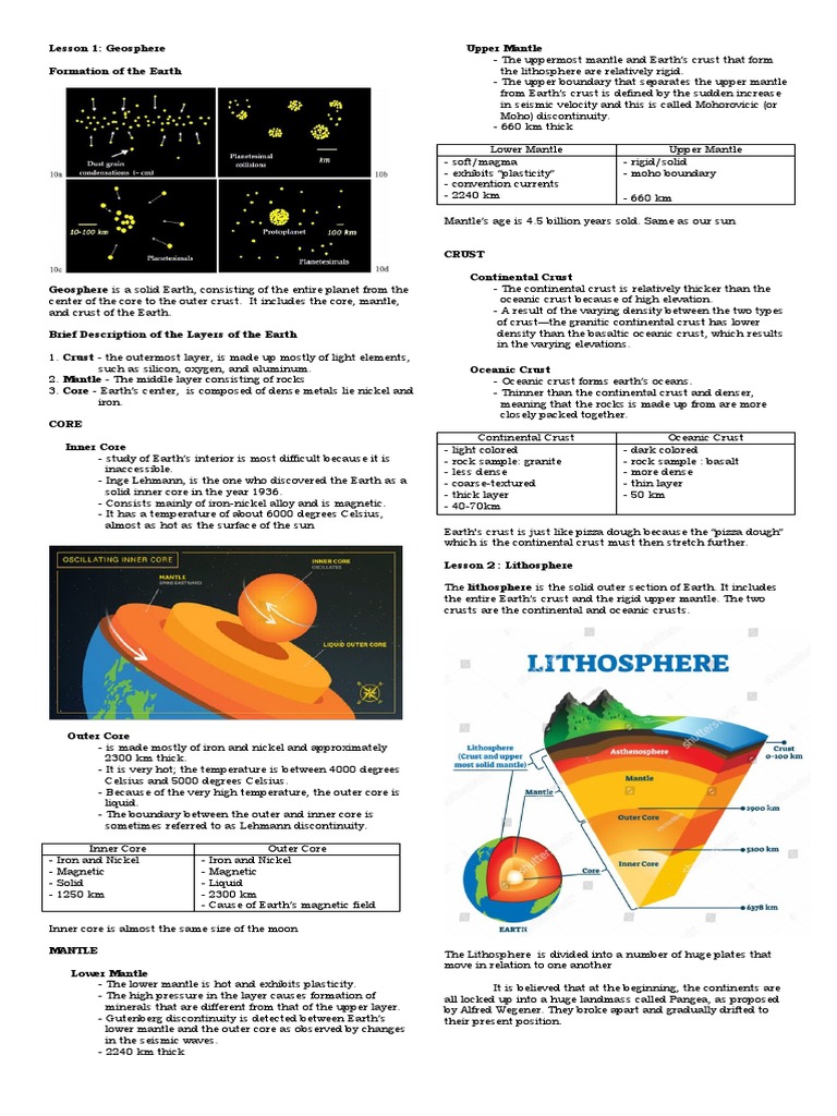 Earth Science Note PDF Plate Tectonics Earth Sciences