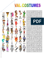 CARNIVAL COSTUMES - Wordsearch Puzzle