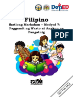 Filipino: Ikatlong Markahan - Modyul 7: Paggamit NG Wasto at Angkop Na Pangatnig