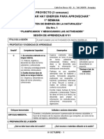 PROYECTO (3 Semanas) "En Cada Lugar Hay Energía para Aprovechar" 1° Semana