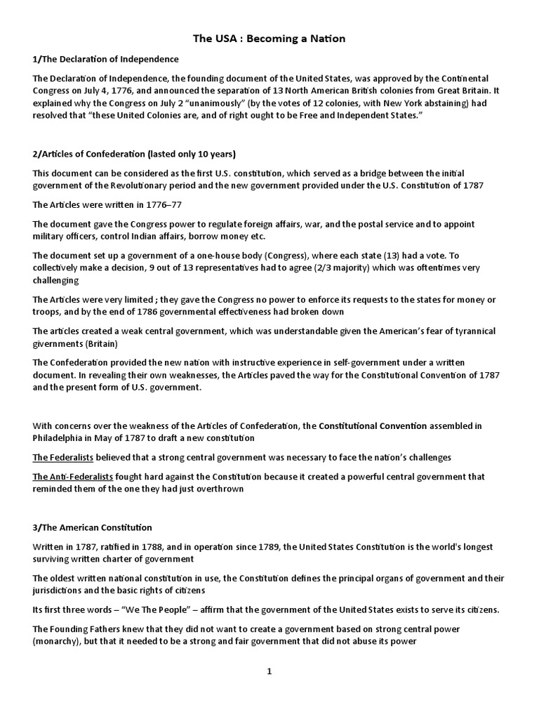 declaration of independence pdf two page