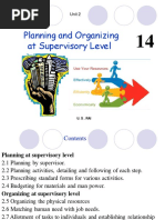 Planning and Organizing at Supervisory Level